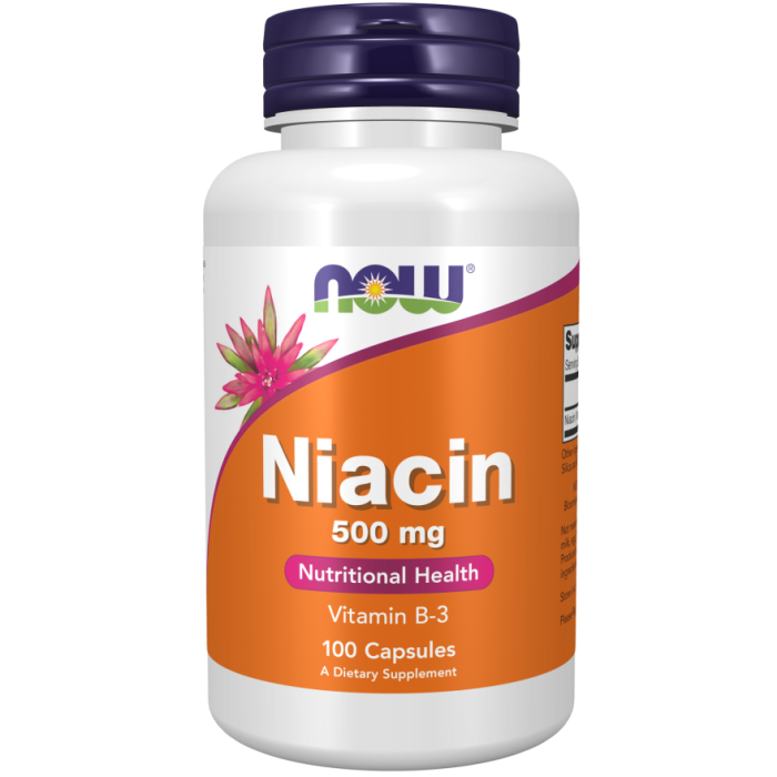 Niacină 500 mg - NOW Foods