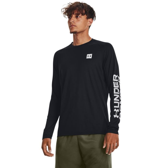 Tricou Tech Prt Fill LS Black - Under Armour