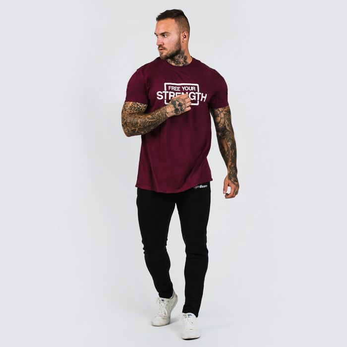 Tricou Free Your Strength Maroon White - GymBeam