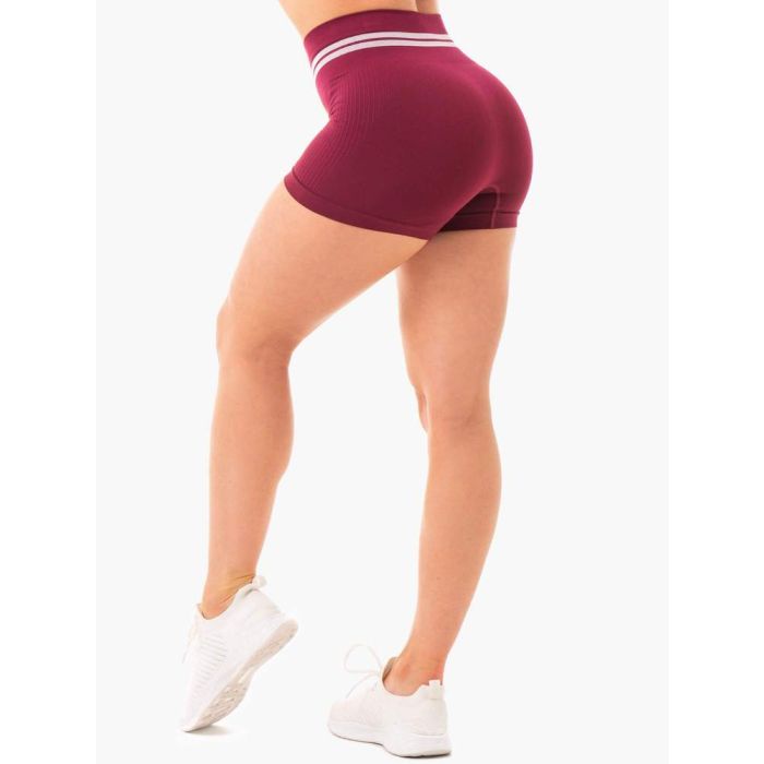 Pantaloni scurți pentru femei Freestyle High Waisted Burgundy - Ryderwear