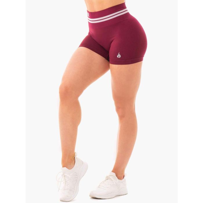 Pantaloni scurți pentru femei Freestyle High Waisted Burgundy - Ryderwear