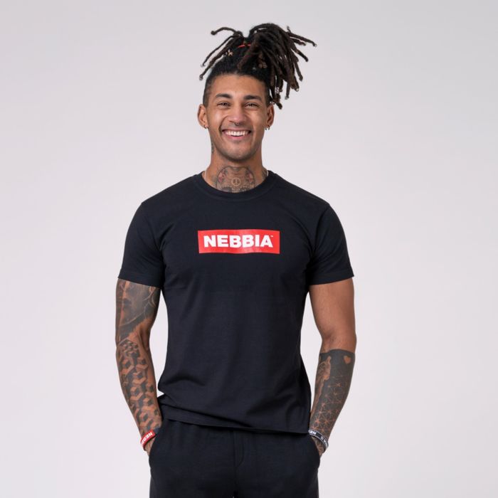 Tricou pentru bărbați Basic Black  - NEBBIA