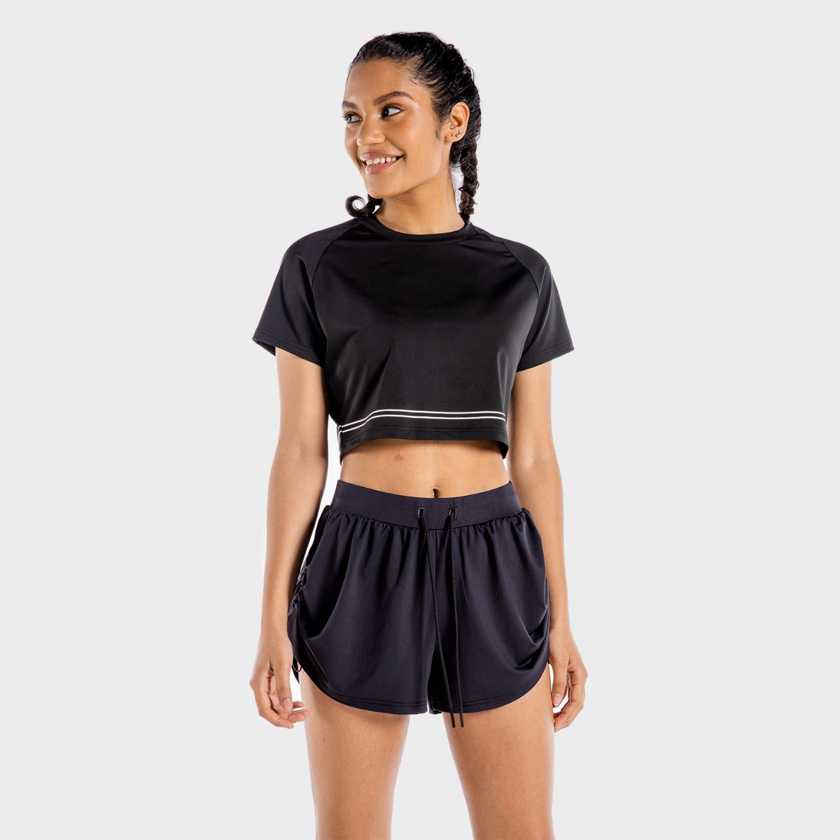 Tricou pentru femei Flux CropTop Onyx - SQUATWOLF